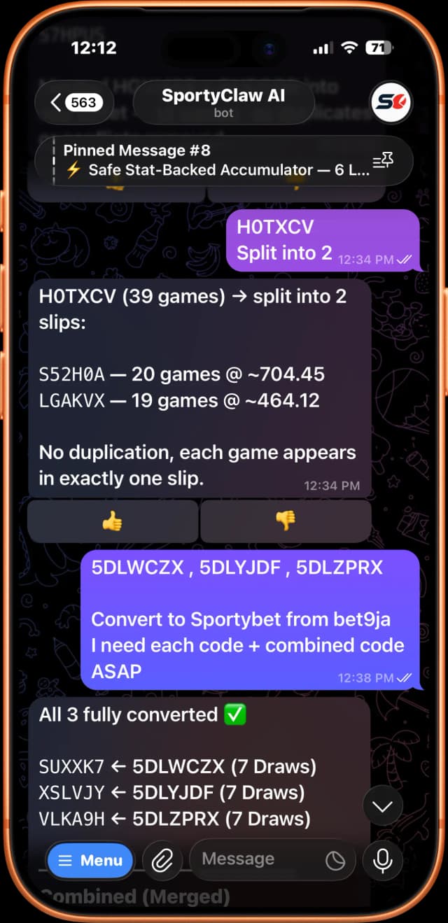 Split ticket Telegram chat